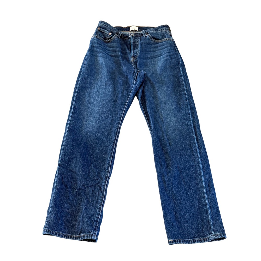 Levis 501 Curve Womens Dark Wash Straight Leg Button Fly Jeans W29 L30